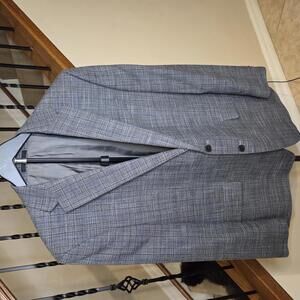 Michael Kors Gray Plaid Men's Blazer Suit Jacket 46R